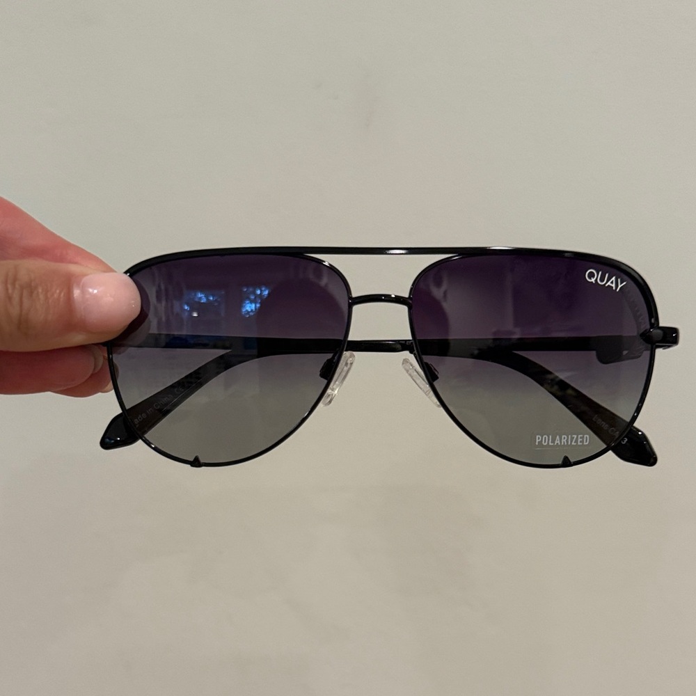 Quay Australia Black Polarized High Key Micro Sunglasses